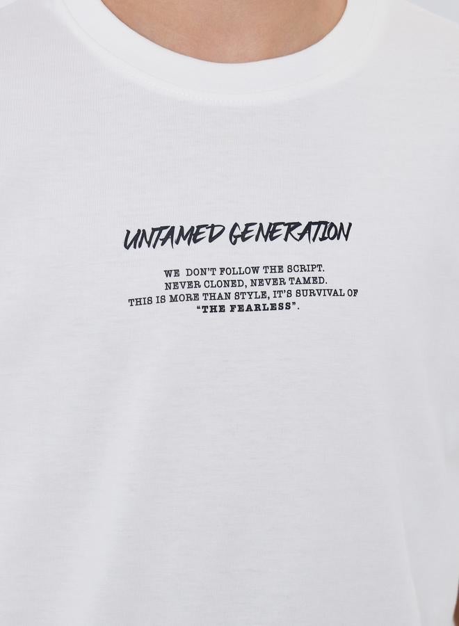 Styli Boys Off-White Graphic Print Cotton T-Shirt - Image 3